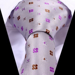 Hedvábná kravata šedá LD0532