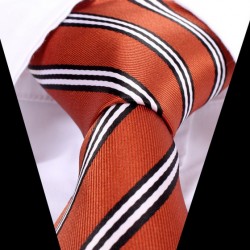Hedvábná kravata oranžová LD0540