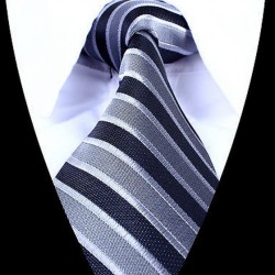 Hedvábná kravata šedá modrá LD0691