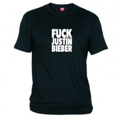Pánské tričko Fuck Justin Bieber černé