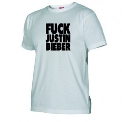 Pánské tričko Fuck Justin Bieber bílé