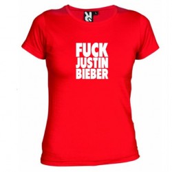 Dámské tričko Fuck Justin Bieber červené