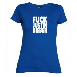Dámské tričko Fuck Justin Bieber modré