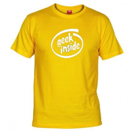 Pánské tričko Geek inside žluté