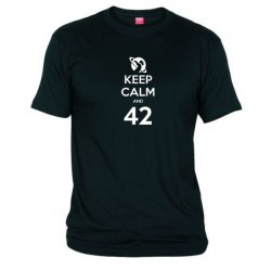 Pánské tričko Keep calm and 42 černé