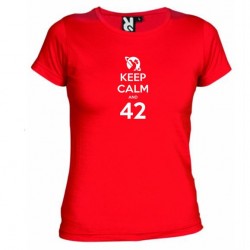 Dámské tričko Keep calm and 42 červené