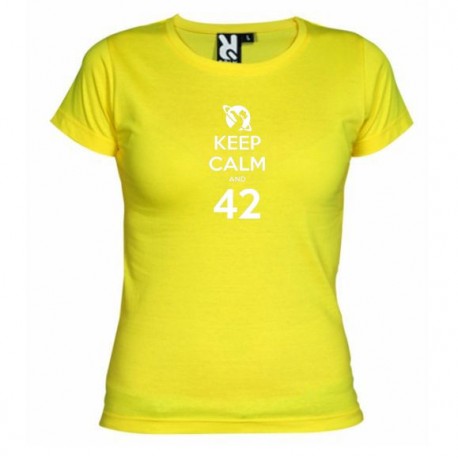 Dámské tričko Keep calm and 42 žluté