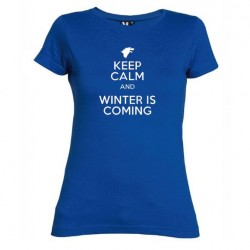 Dámské tričko Keep calm and winter is comming modré