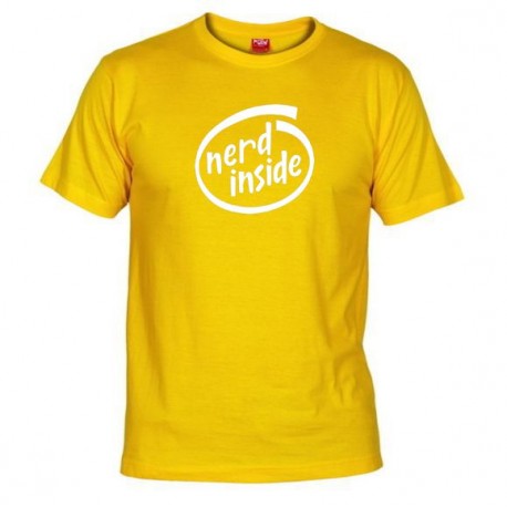 Pánské tričko Nerd inside žluté