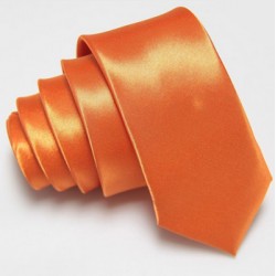 Úzká SLIM kravata oranžová