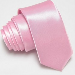Úzká SLIM kravata světle růžová