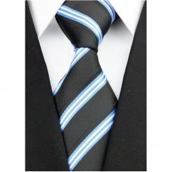 Hedvábná kravata černá NT0198