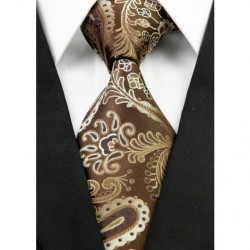 Hedvábná kravata hnědá NT0286