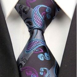 Hedvábná kravata černá NT0405